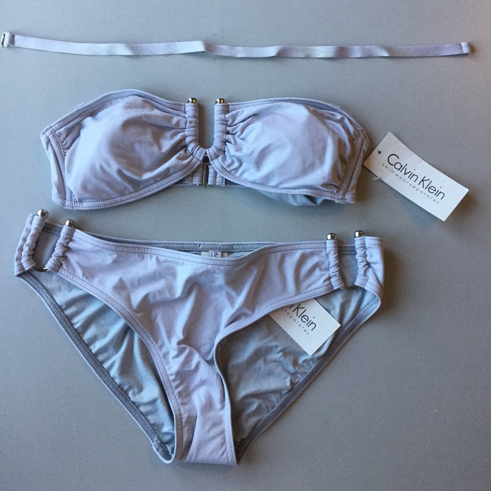 NEW!! Calvin Klein Silver 2 Piece Bikini